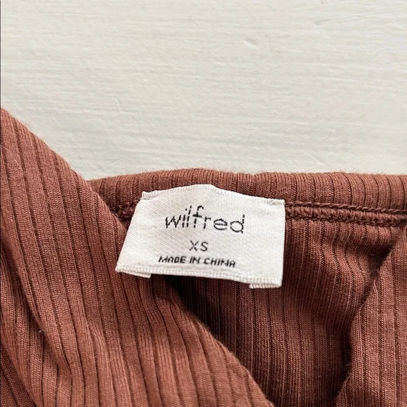 Wilfred Rust Ribbed Crop Top - Picture 2 of 3